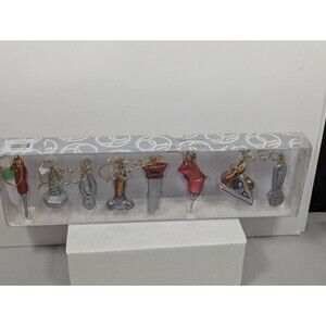 Department 56 Christmas Mini Glass Ornaments Set - Hardware Tools - Set of 8